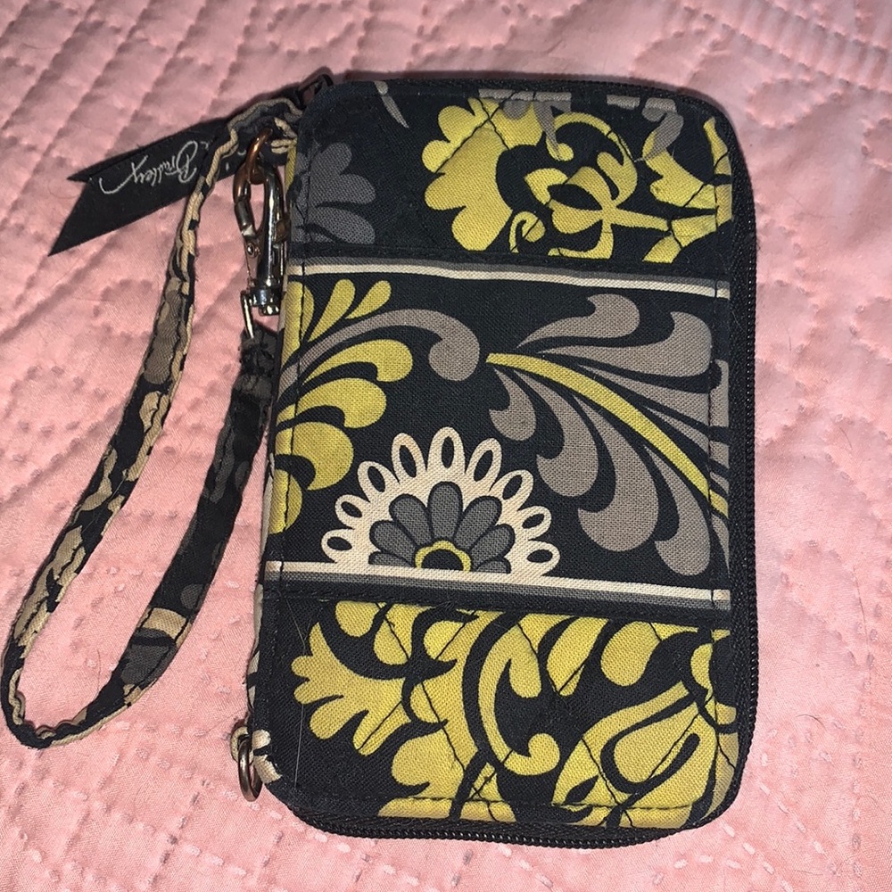 Grey & green Vera Bradley wristlet